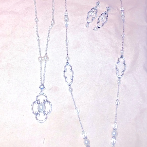 3 BRIGHTON BELLISSIMA pieces 2 pearl Swarovski necklaces & earrings HARD 2 FIND - Picture 13 of 16
